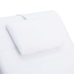 Chaise longue de massage avec oreiller Blanc Similicuir – Image 7