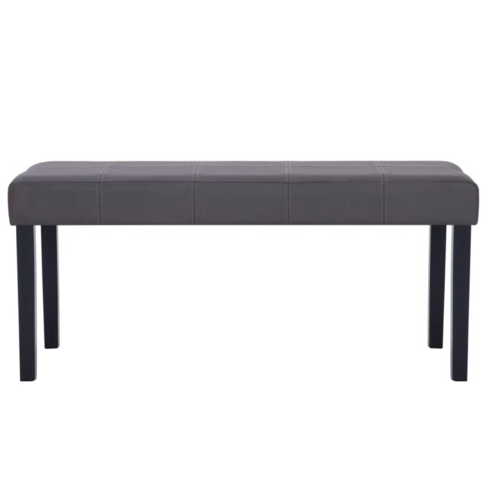 281309 Bench 106 cm Grey Faux Leather – Image 2