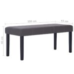 281309 Bench 106 cm Grey Faux Leather – Image 5