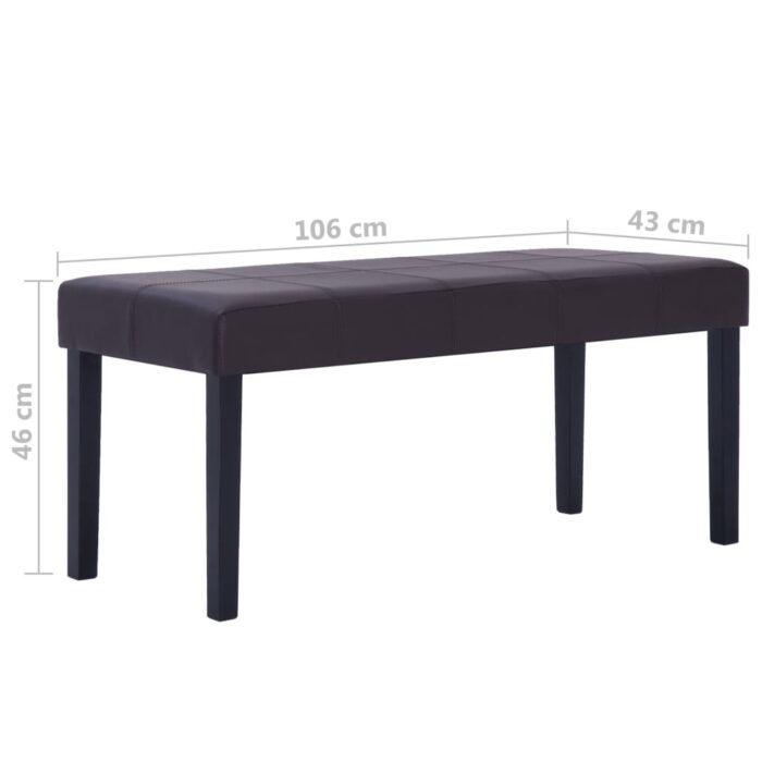 Banc 106 cm Marron Similicuir – Image 5