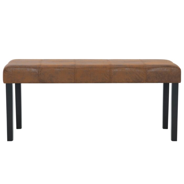 Banc 106 cm Marron Similicuir daim – Image 2