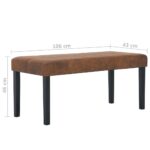 Banc 106 cm Marron Similicuir daim – Image 5