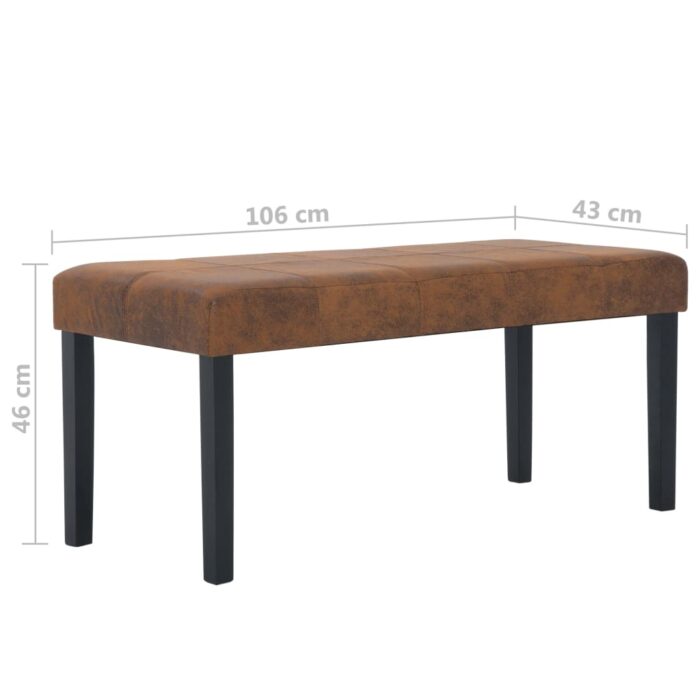Banc 106 cm Marron Similicuir daim – Image 5