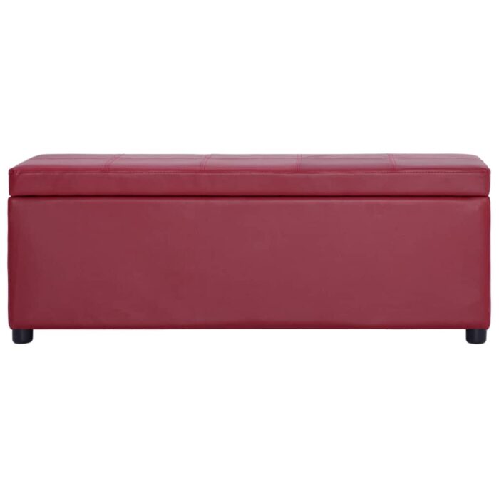 Banc avec compartiment de rangement 116 cm Bordeaux Similicuir – Image 2