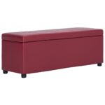 Banc avec compartiment de rangement 116 cm Bordeaux Similicuir – Image 4