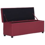 Banc avec compartiment de rangement 116 cm Bordeaux Similicuir – Image 5