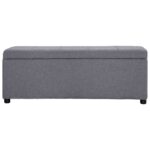 Banc avec compartiment de rangement 116 cm Gris clair Polyester – Image 3