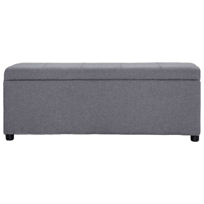Banc avec compartiment de rangement 116 cm Gris clair Polyester – Image 3