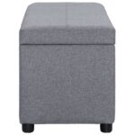 Banc avec compartiment de rangement 116 cm Gris clair Polyester – Image 4