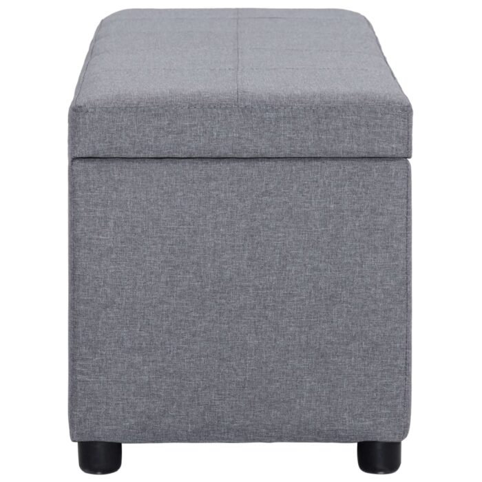 Banc avec compartiment de rangement 116 cm Gris clair Polyester – Image 4