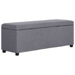 Banc avec compartiment de rangement 116 cm Gris clair Polyester – Image 5