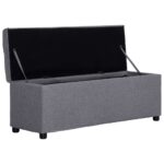 Banc avec compartiment de rangement 116 cm Gris clair Polyester – Image 6