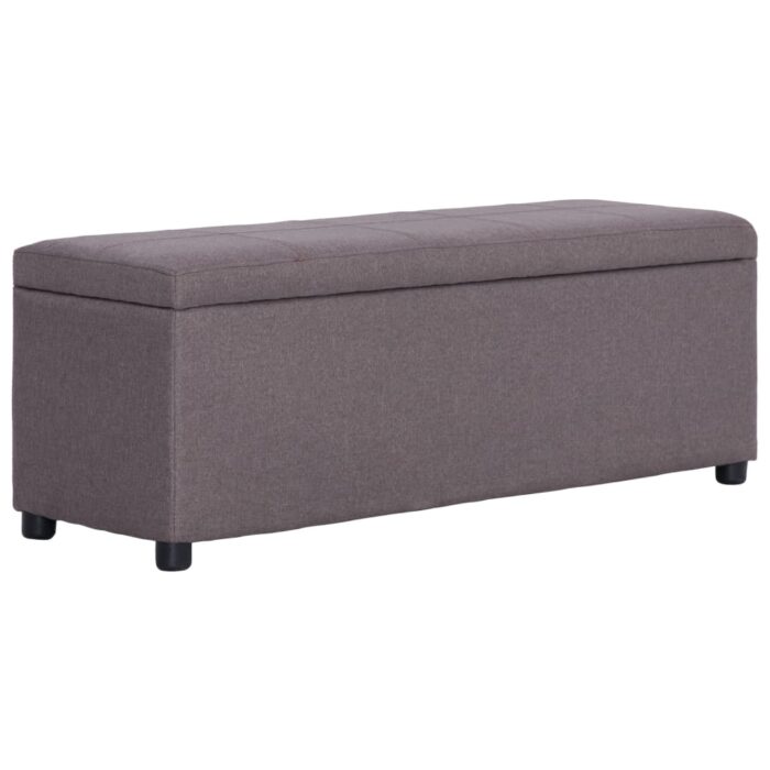 Banc avec compartiment de rangement 116 cm Taupe Polyester – Image 1