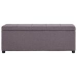 Banc avec compartiment de rangement 116 cm Taupe Polyester – Image 2