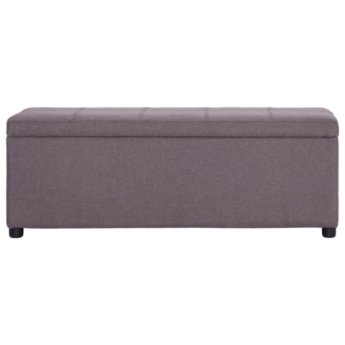 Banc avec compartiment de rangement 116 cm Taupe Polyester – Image 2