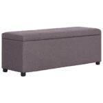 Banc avec compartiment de rangement 116 cm Taupe Polyester – Image 4