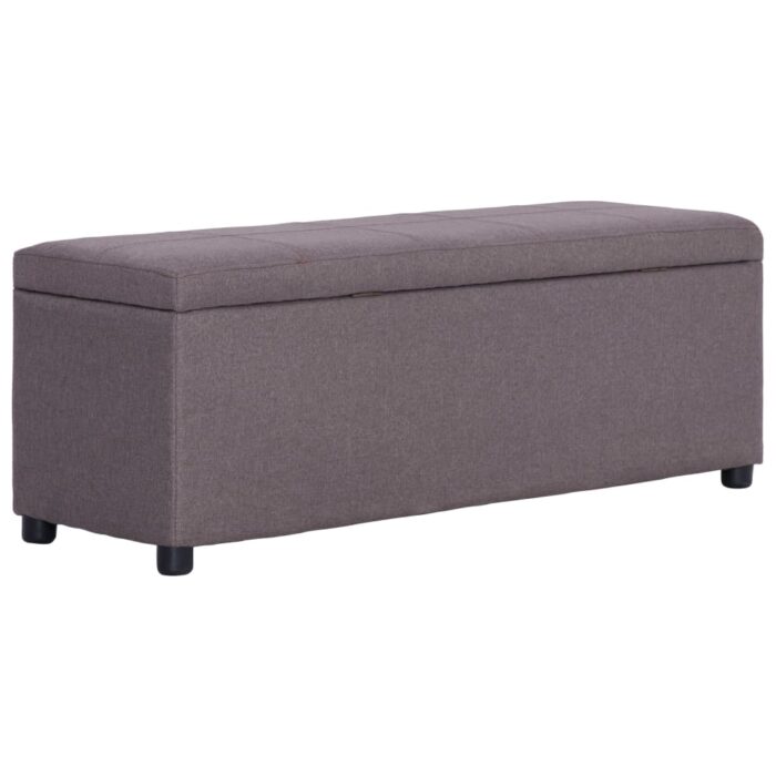 Banc avec compartiment de rangement 116 cm Taupe Polyester – Image 4