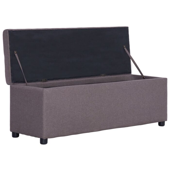 Banc avec compartiment de rangement 116 cm Taupe Polyester – Image 5