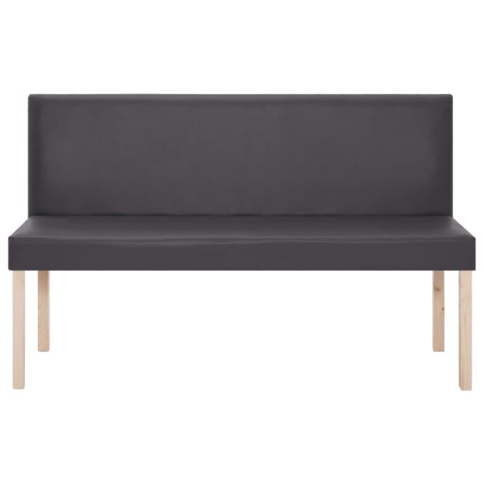 Banc 139,5 cm Gris Similicuir – Image 2