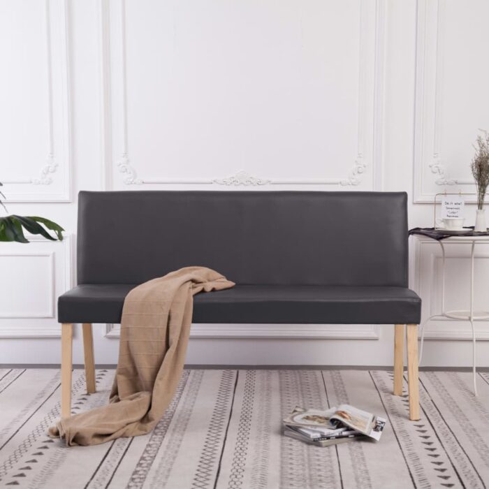 Banc 139,5 cm Gris Similicuir – Image 1