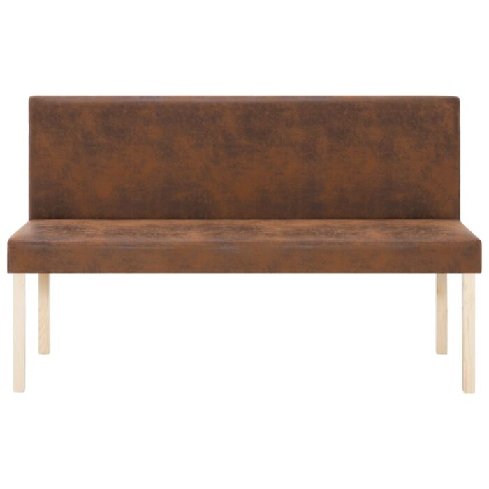 Banc 139,5 cm Marron Similicuir daim – Image 2