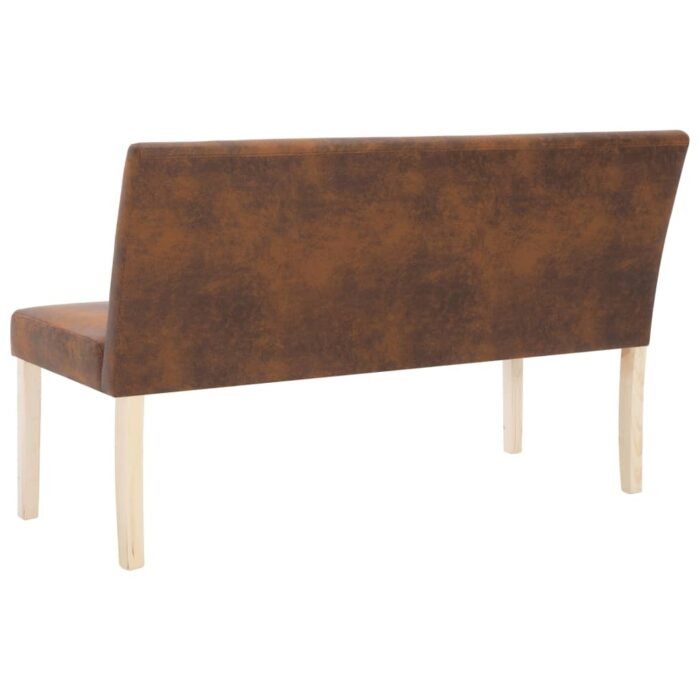 Banc 139,5 cm Marron Similicuir daim – Image 4