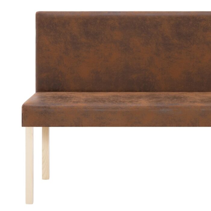 Banc 139,5 cm Marron Similicuir daim – Image 5