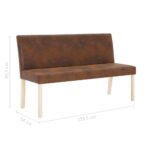 Banc 139,5 cm Marron Similicuir daim – Image 7