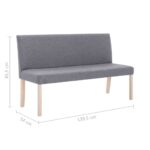 Banc 139,5 cm Gris clair Polyester – Image 6