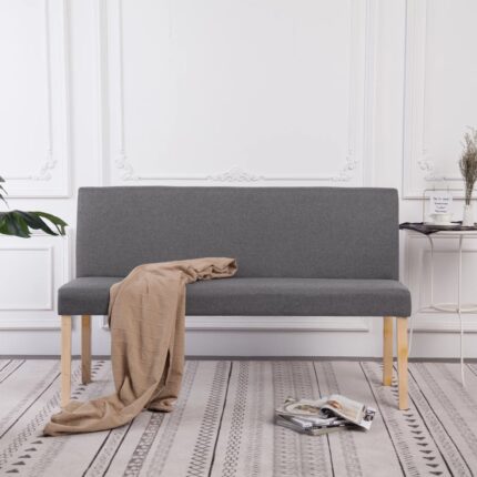 Banc 139,5 cm Gris clair Polyester