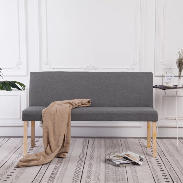 Banc 139,5 cm Gris clair Polyester – Image 1