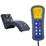 Chaise longue de massage avec oreiller Gris Similicuir daim – Image 7