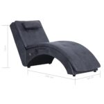 Chaise longue de massage avec oreiller Gris Similicuir daim – Image 8