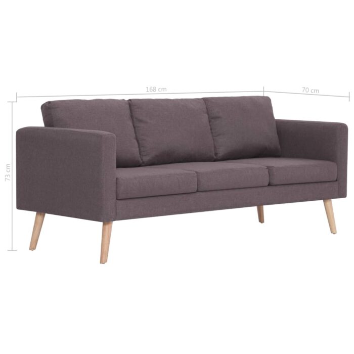 Canapé à 3 places tissu taupe – Image 6