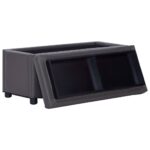 Pouf de rangement 87,5 cm Gris Similicuir – Image 4