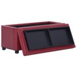 Pouf de rangement 87,5 cm Rouge bordeaux Similicuir – Image 4