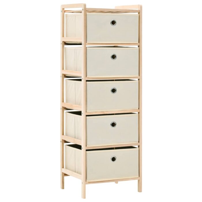 Étagères de rangement avec 5 paniers en tissu 2 pcs beige cèdre – Image 2