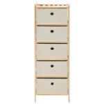 Étagères de rangement avec 5 paniers en tissu 2 pcs beige cèdre – Image 3