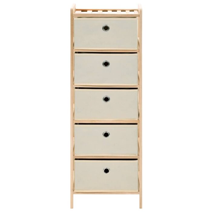 Étagères de rangement avec 5 paniers en tissu 2 pcs beige cèdre – Image 3