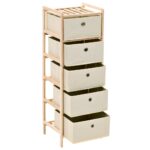 Étagères de rangement avec 5 paniers en tissu 2 pcs beige cèdre – Image 4