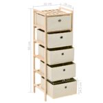 Étagères de rangement avec 5 paniers en tissu 2 pcs beige cèdre – Image 6