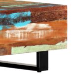 Table basse 120x50x30 cm Bois de récupération solide et acier – Image 4
