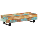 Table basse 120x50x30 cm Bois de récupération solide et acier – Image 6
