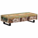 Table basse 120x50x30 cm Bois de récupération solide et acier – Image 9
