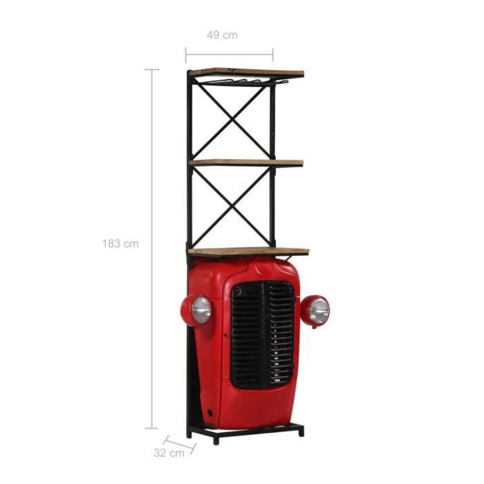 Cave à vin Tracteur 49x31x172 cm Bois massif de manguier – Image 10