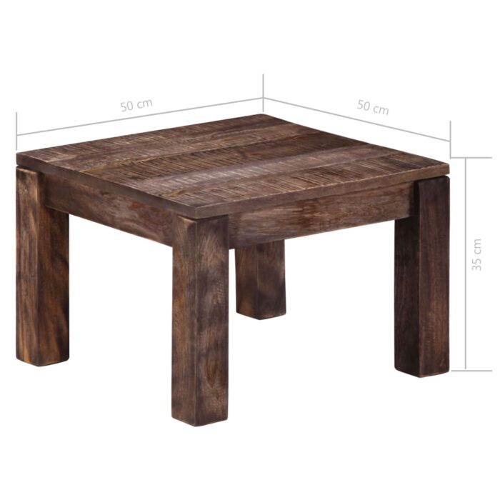 Table basse 50x50x35 cm Bois de manguier massif – Image 6
