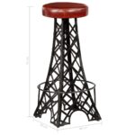 Tabourets de bar lot de 2 cuir véritable – Image 6