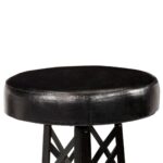 Tabourets de bar lot de 2 cuir véritable – Image 4