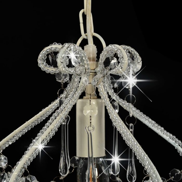 Plafonnier avec perles Blanc Rond E14 – Image 3