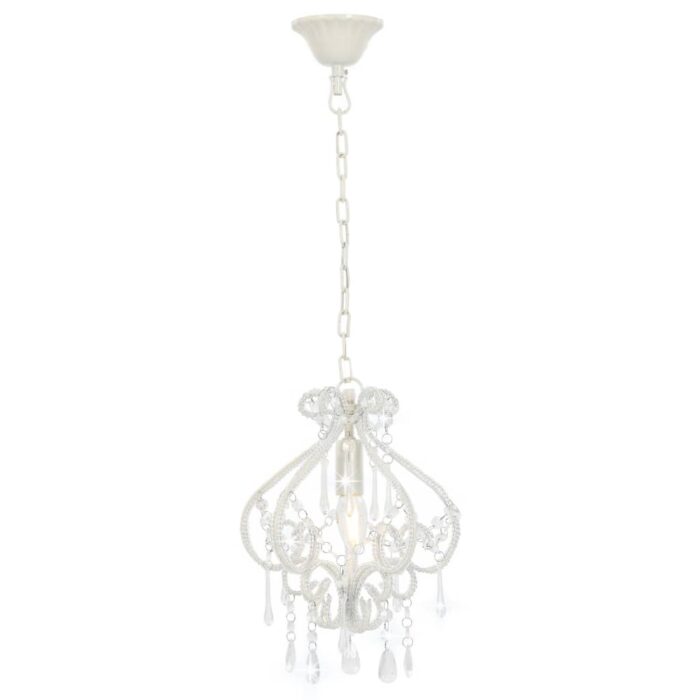Plafonnier avec perles Blanc Rond E14 – Image 5